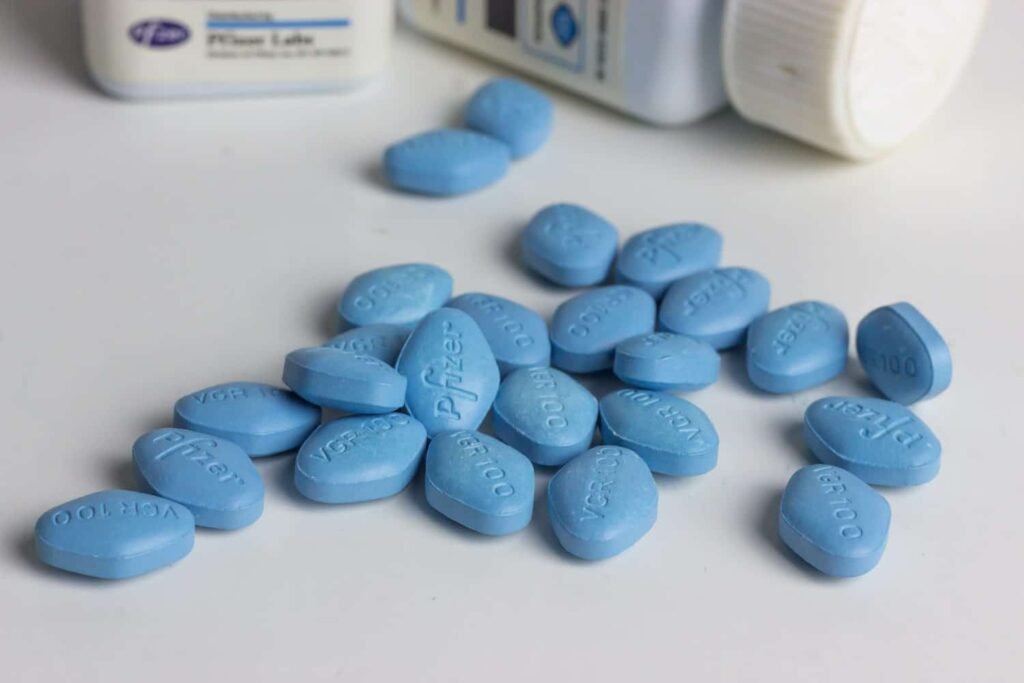 Viagra tablet options in 25mg, 50mg, 100mg, and orodispersible forms